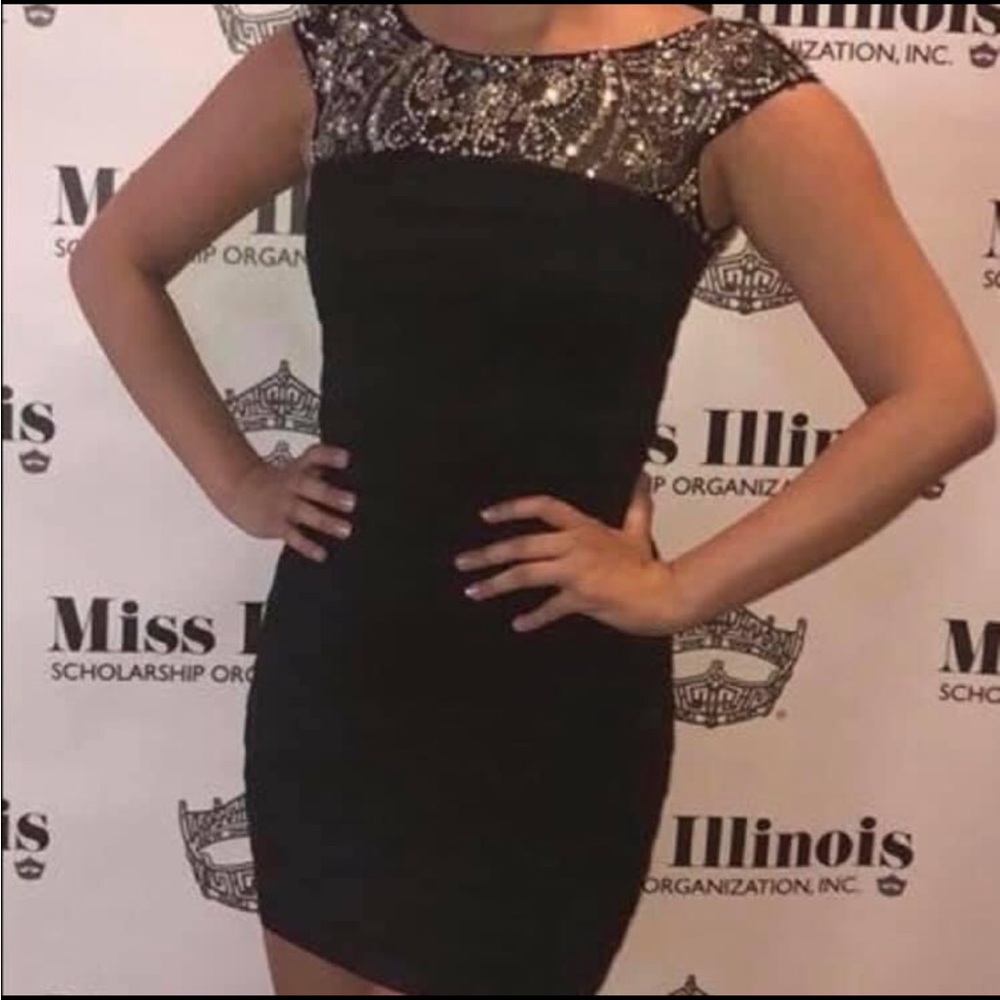 Sherri Hill Black Bandage Dress